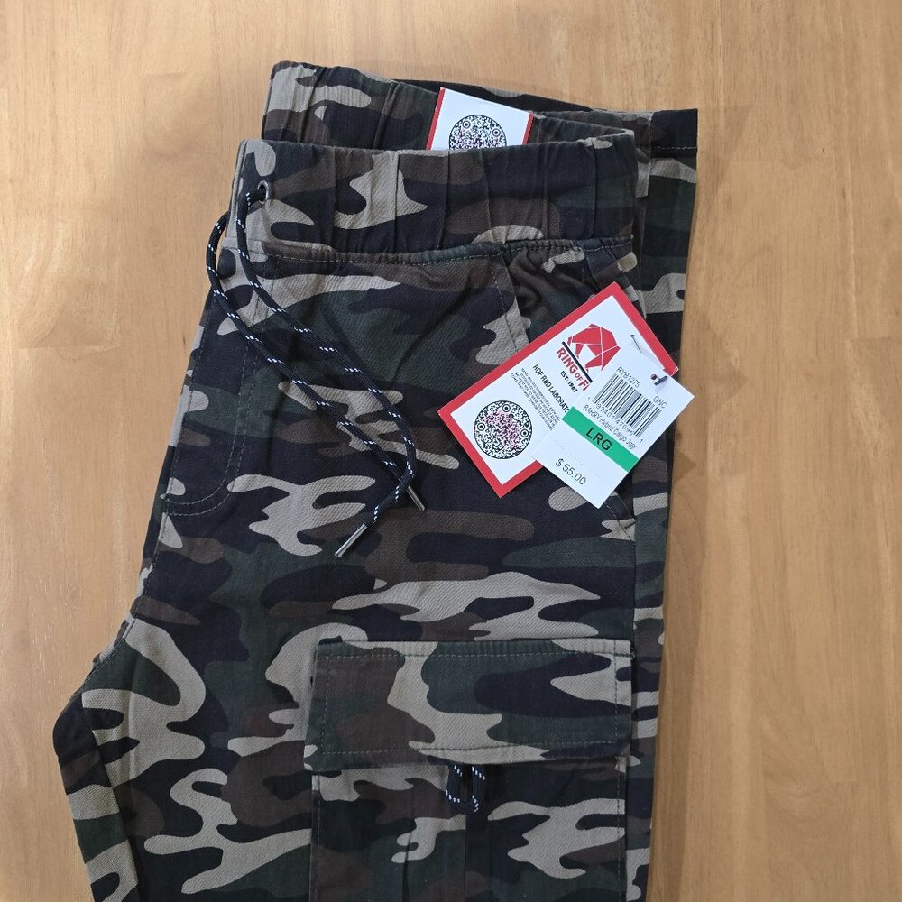 Ring of Fire Men's Hybrid Cargo Jogger Pants Camo Green Size Large MSRP $55 NWT